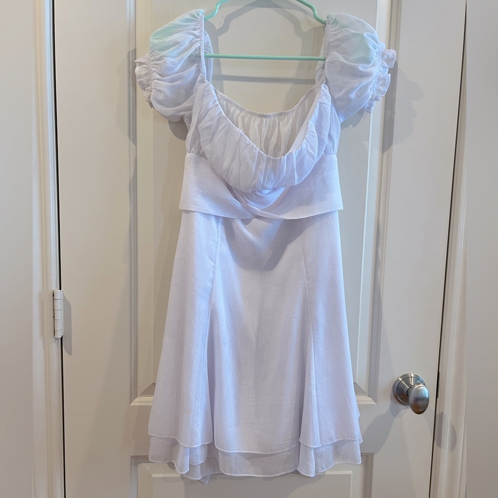 Lucy in the Sky sparkly White Mini Dress✨🪩